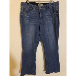 Democracy Women's Size 18 Medium Wash Ab Solution Denim Mid Rise Stretch Jeans